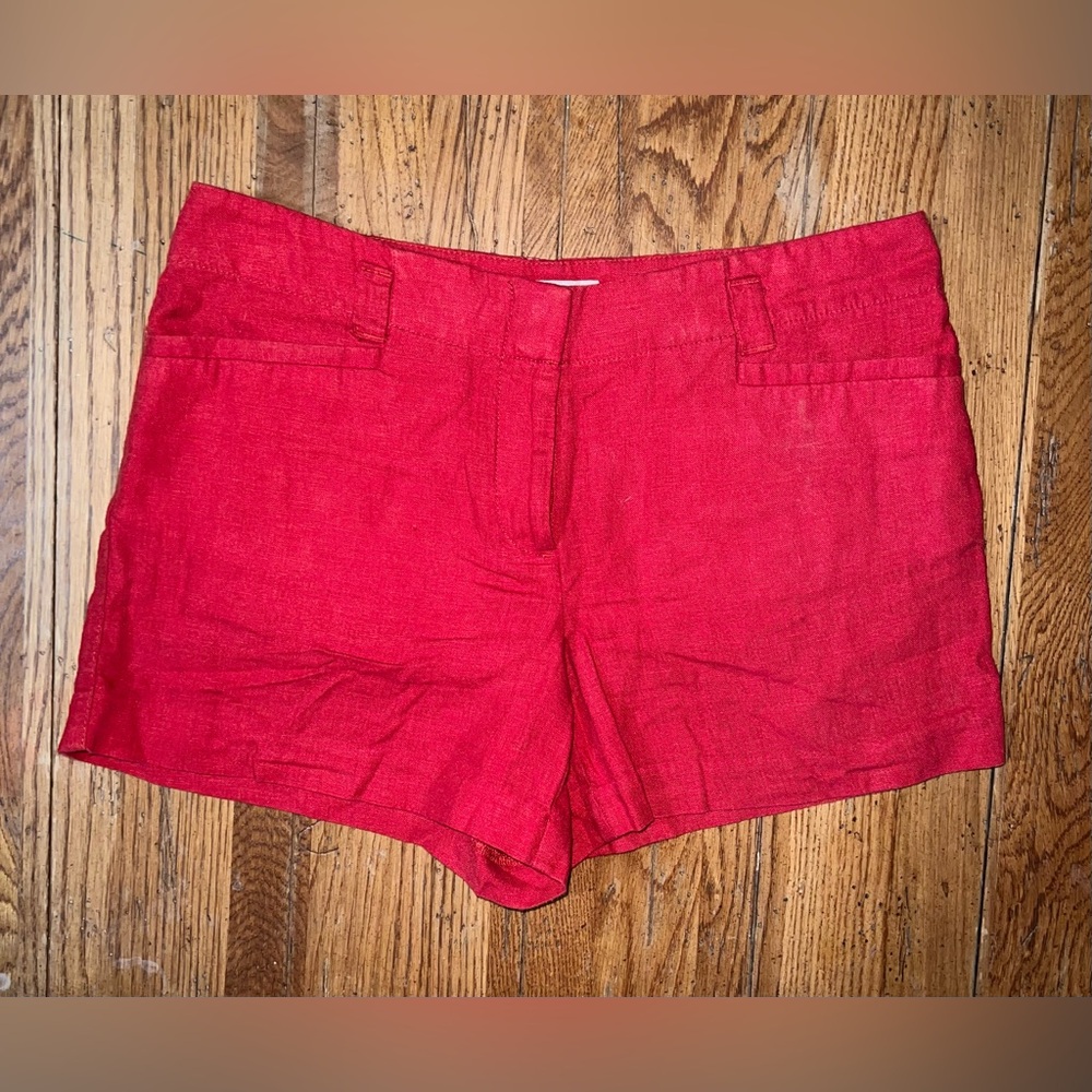 LOFT Outlet Women’s Tie Waist Red Linen Shorts! Size 2.